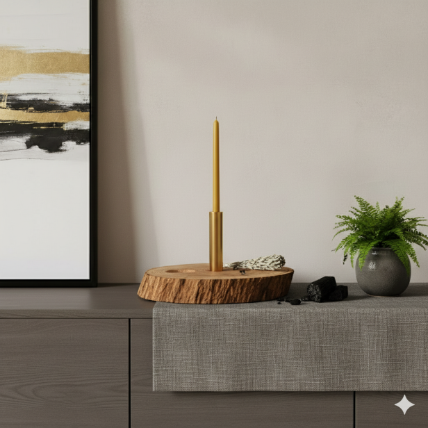 Świeca z wosku pszczelego miodowa CIEŃKA – 15 × Ø 1 cm