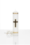 Świeca żałobna z aplikacją Krzyża – dł. 22 cm, Ø 4,5 cm