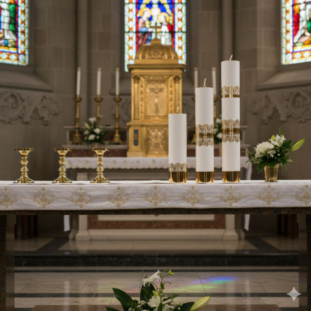 Świeca OLEJOWA liturgiczna z wkładem 22 cm
