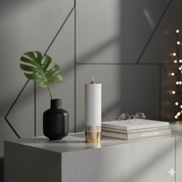 Świeca OLEJOWA liturgiczna z wkładem 22 cm