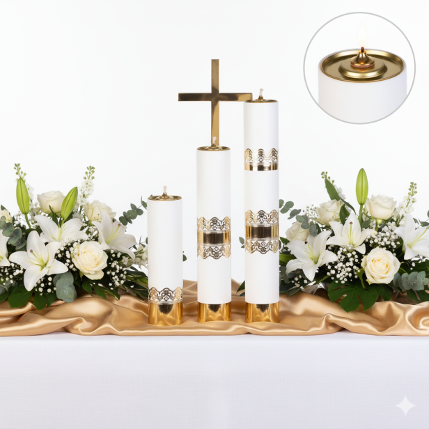 Świeca OLEJOWA liturgiczna z wkładem 22 cm