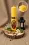 ŻÓŁTA  Świeca ołtarzowa Matki Bożej Częstochowskiej – biała lub żółta, Ø 75 mm, wys. 30 cm