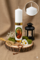 BIAŁA  Świeca ołtarzowa Matki Bożej Częstochowskiej – biała lub żółta, Ø 75 mm, wys. 30 cm