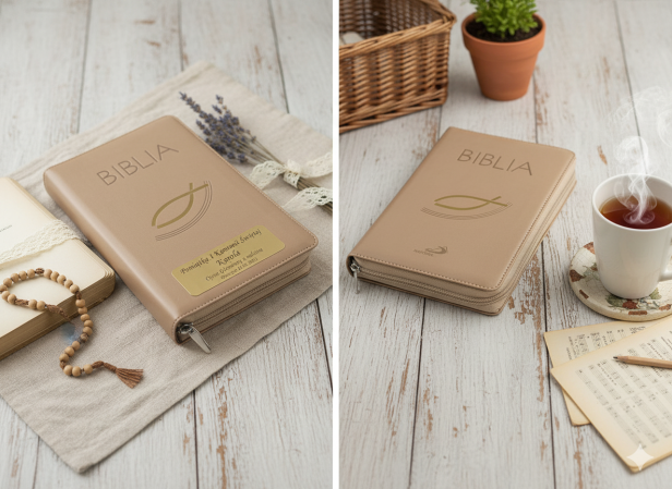 opcja personalizacji - Biblia z kolorową wkładką – oprawa Flexy z suwakiem, złocone brzegi kartek + GRAWER | Pismo Święte ST i NT