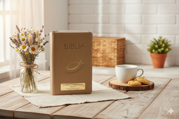 Biblia z kolorową wkładką – oprawa Flexy z suwakiem, złocone brzegi kartek + GRAWER | Pismo Święte ST i NT
