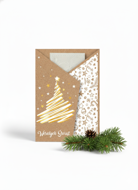 model 5 - Karnet z życzeniami i opłatkiem Wigilijnym – Kartka Świąteczna