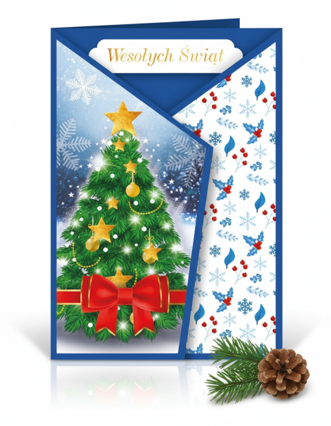 model 4 - Karnet z życzeniami i opłatkiem Wigilijnym – Kartka Świąteczna