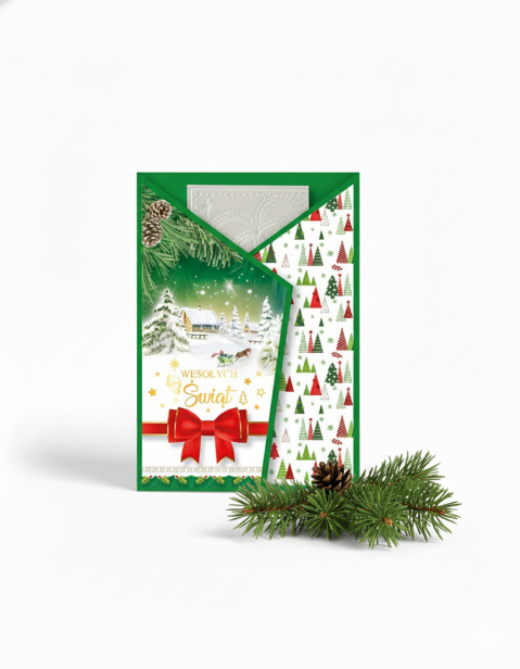 model 6 - Karnet z życzeniami i opłatkiem Wigilijnym – Kartka Świąteczna