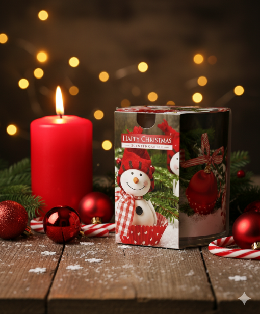 Świeca zapachowa WESOŁE ŚWIĘTA – aromatyczny nastrój radości i blasku Bożego Narodzenia