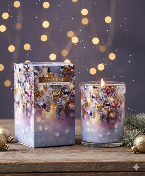 Świeca zapachowa ŚWIĄTECZNY CZAS – aromat spokoju i rodzinnego ciepła