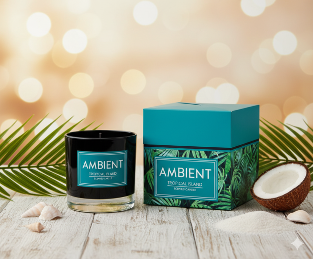 Świeca zapachowa AMBIENT Tropical Island – egzotyczna podróż w zapachu cytrusów i owoców tropikalnych