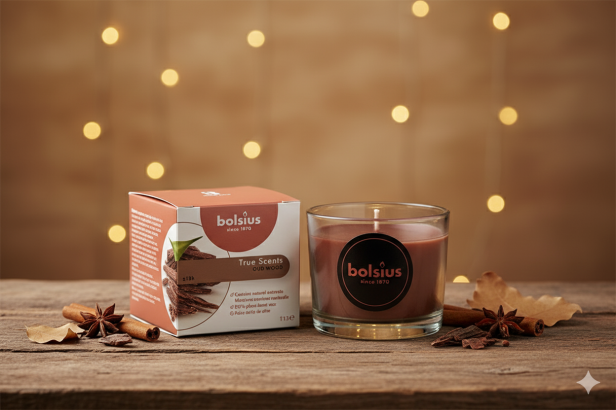 Świeca zapachowa w szkle DRZEWO AGAROWE – luksusowy aromat orientu i głębia drewna