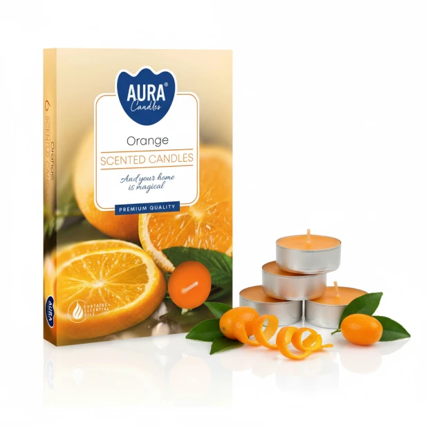Podgrzewacze zapachowe Pomarańcza Orange – świeczki tealight o cytrusowym aromacie