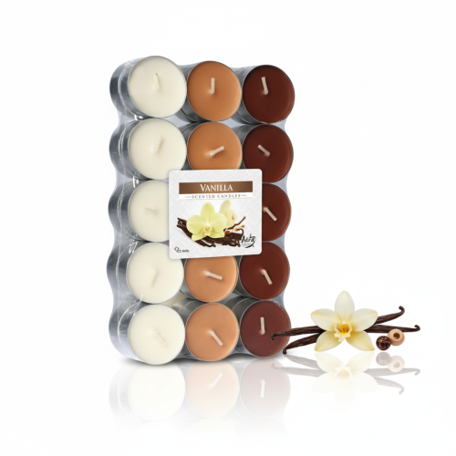 Podgrzewacze zapachowe Wanilia – zestaw 30 świeczek tealight
