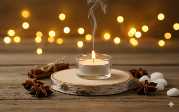 Ekologiczna podstawka z plastra drewna z korą Φ7–8 cm – naturalna dekoracja stołu i świec