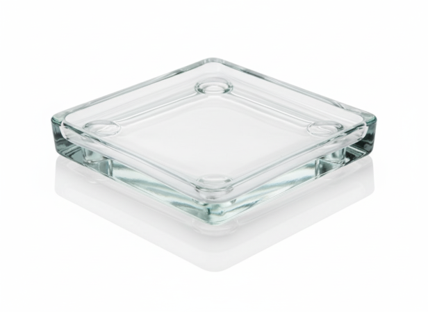 Szklana podstawka pod świecę kwadratowa 10×10 cm – elegancka i bezpieczna dekoracja stołu