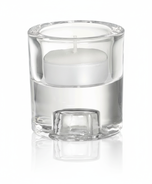 Świecznik szklany BOLSIUS 2w1 – na tealight lub świecę stołową, transparentny i elegancki