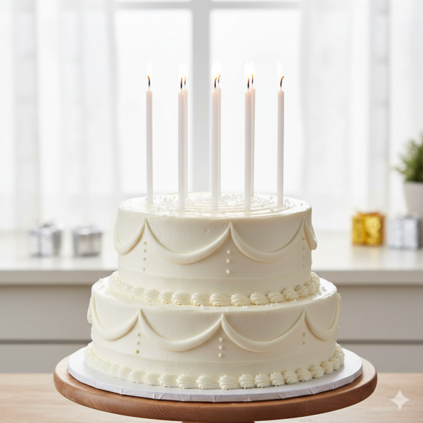 Świeczki dekoracyjne na tort, BIAŁE długie 8 szt