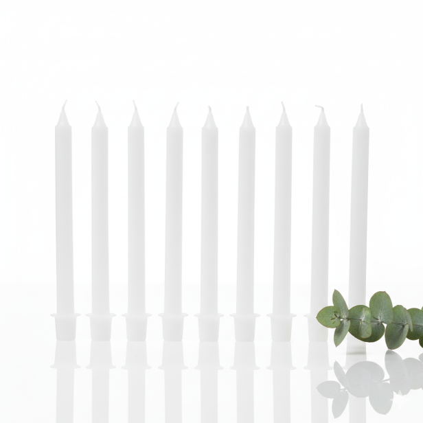 Świeczki dekoracyjne na tort, BIAŁE długie 8 szt .png