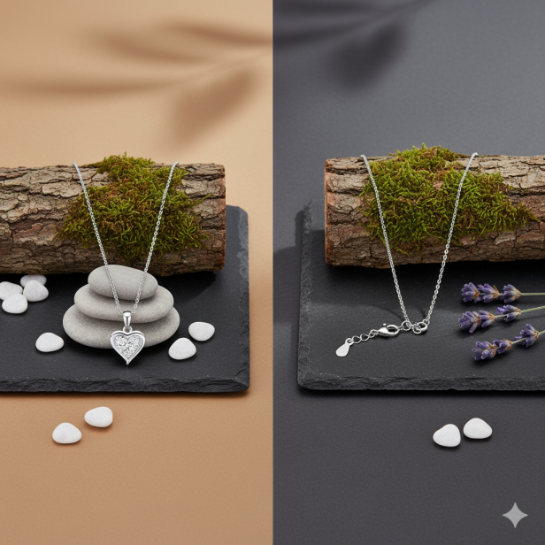 Srebrny naszyjnik „Serce z Cyrkoniami” pr. 925 – symbol miłości i blasku aranzacja