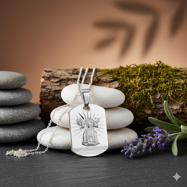 Srebrny medalik Matka Boska Nieustającej Pomocy z łańcuszkiem pr. 925 – symbol opieki i miłosierdzia