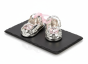 Buciki z kryształkiem różowym CARMANI CRYSTALS – srebrne pudełko | Linia BABY SILVER™