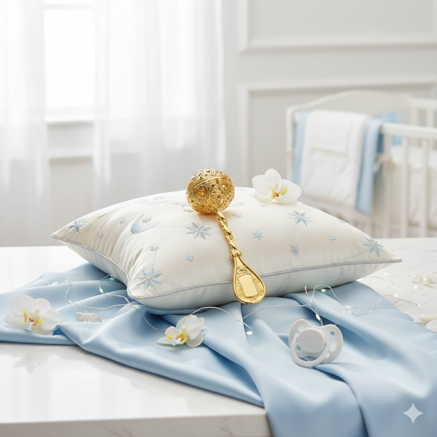 w aranżacji - Grzechotka pozłacana 24k – Pamiątka Prezent | Linia BABY GOLD™