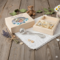 niebieski projekt - Grzechotka ze srebra pr. 925 – 6,5 g w pudełku z nadrukiem | Linia BABY SILVER™