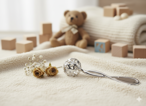 Grzechotka ze srebra pr. 925 – 6,5 g | Linia BABY SILVER™ - aranżacja