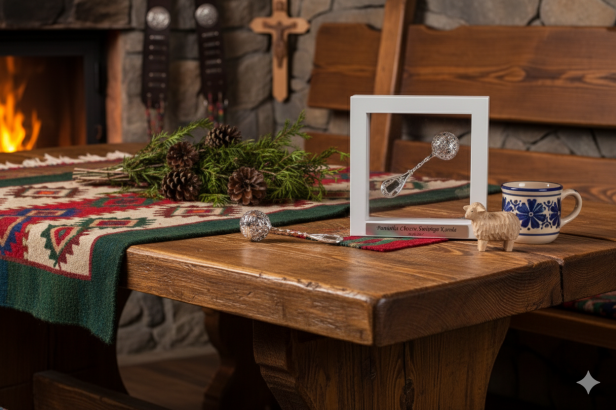 Grzechotka ze srebra pr. 925 – 14,5 g w ramce 3D z grawerem | Linia BABY SILVER™ aranżacja