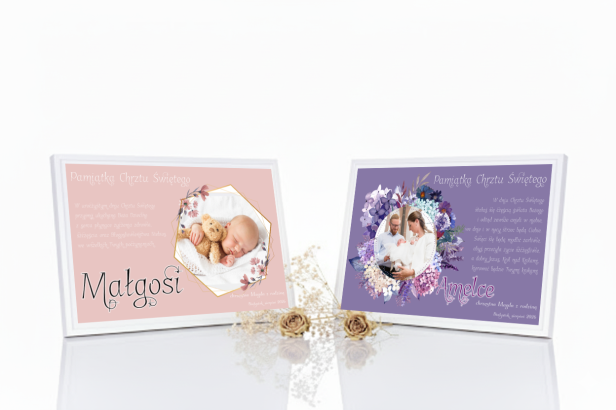 Pamiątkowa statuetka z okazji Chrztu – prezent w formie obrazu ze zdjęciem maluszka | Linia AUREA CLASSIC™