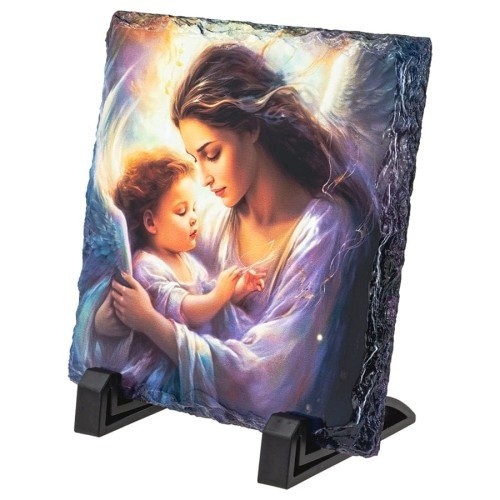 bez personalizacji - FOTOGRANIT z motywem Anioła Stróża – Obrazek Religijny na granicie | Linia AUREA STONE™