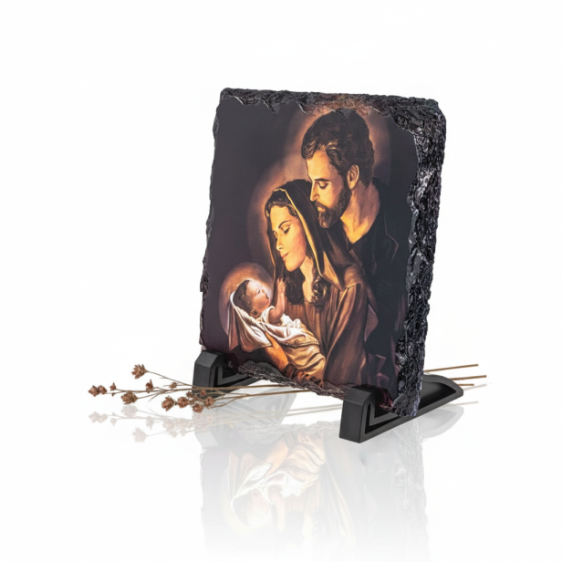 FOTOGRANIT z motywem Świętej Rodziny – Obrazek Religijny na granicie | Linia AUREA STONE™