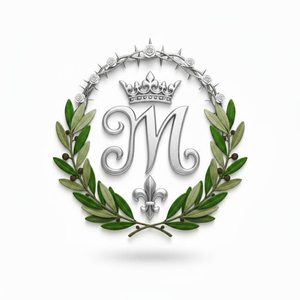 srebrny monogram Maryjny