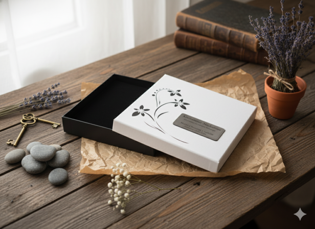 Pudełeczko na szatkę z dedykacją – Linia MEMORIA