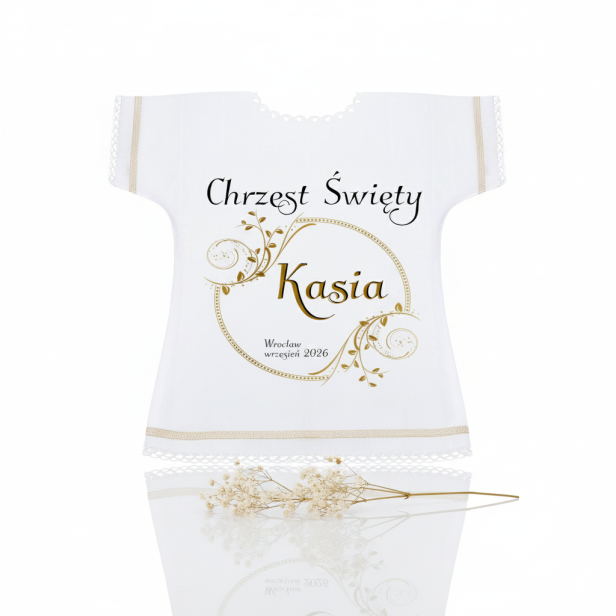 Szatka na Chrzest z motywem RETRO – personalizowana pamiątka Chrztu Świętego