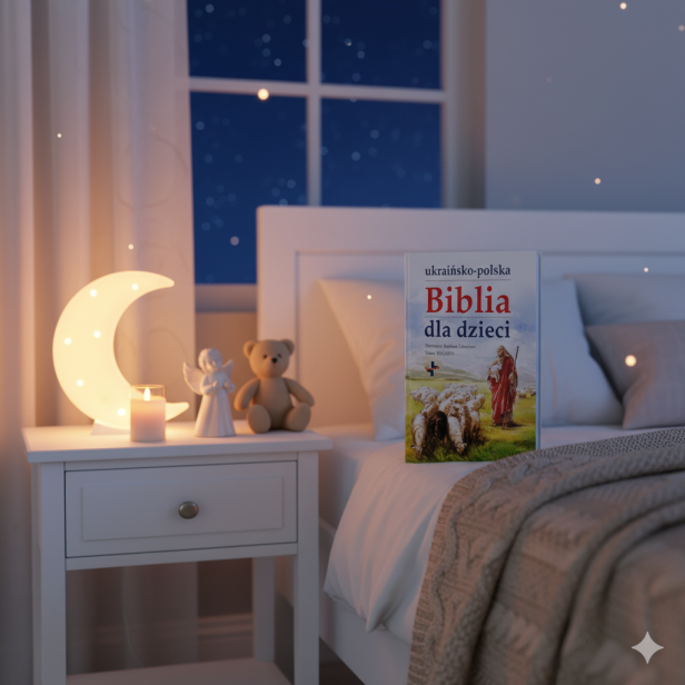 wieczorne rytuały aranżacja - Ukraińsko-polska Biblia dla dzieci – dwujęzyczna książka edukacyjna (PL–UA)