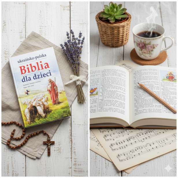 spojrzenie wewnątrz - Ukraińsko-polska Biblia dla dzieci – dwujęzyczna książka edukacyjna (PL–UA)