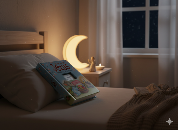 aranżacja dla Książka dla dzieci z grawerowaną dedykacją – „Modlę się jak Jezus” | Pamiątka Chrztu