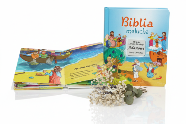 Biblia Malucha z grawerowaną dedykacją – Pamiątka Chrztu Świętego