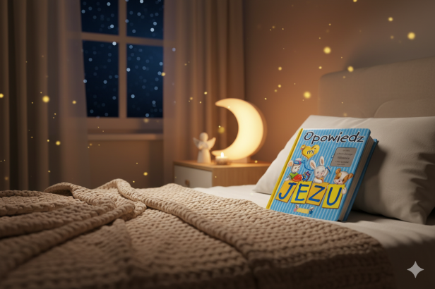 Książka z grawerem – Opowiedz Mi Jezu | Pamiątka Chrztu Świętego | Prezent religijny dla dziecka