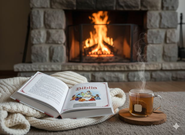 Biblia „Święta historia dla naszych dzieci” z grawerowaną dedykacją – Pamiątka Chrztu i Komunii Świętej