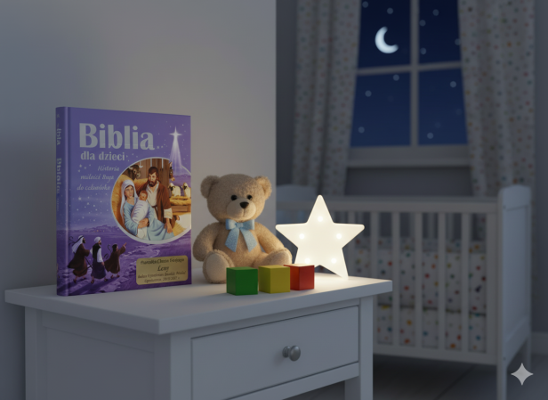 Biblia dla dzieci z grawerowaną dedykacją – Historia miłości Boga do człowieka | Pamiątka Chrztu i Komunii