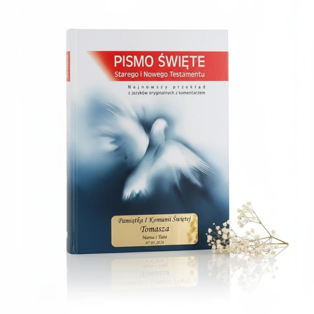 Pismo Święte ST i NT z grawerem – duża Biblia w twardej oprawie z paginatorami