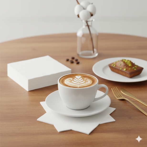 Serwetki ekologiczne białe 40×40 cm – trójwarstwowe, 20 szt. | Dekor stołu