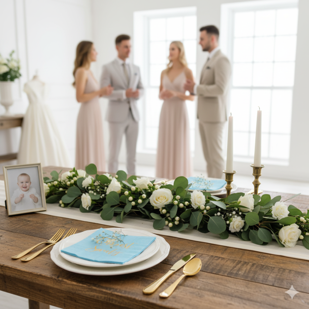 Serwetki niebieskie „Chrzest Święty” – 10 szt. | Dekoracja stołu