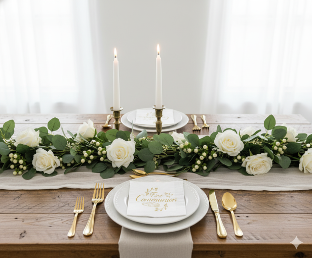 Serwetki komunijne „First Communion” – 20 szt. | Dekoracja stołu