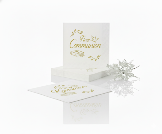 Serwetki komunijne „First Communion” – 20 szt. | Dekoracja stołu