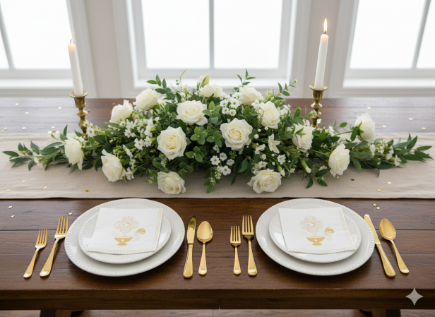 Ekologiczne serwetki na stół ZŁOTE CHRZEST ŚWIĘTY -1 opk./20 sztuk