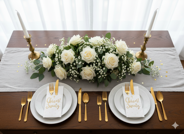 Kieszonki na sztućce ''Chrzest Święty'' 16 szt | Dekoracja stołu